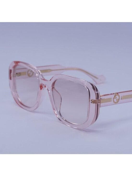 Gucci GG1557SK 003 Sunglasses Transparent Nude Square Frame, Pink Lenses main image 5